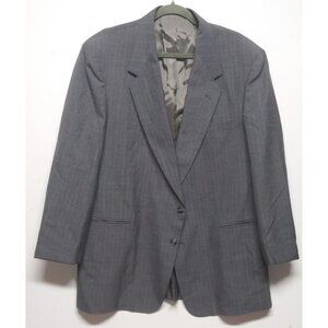 Towncraft Mens Suit Jacket Blazer 46L Pin-Stripes Gray Wool blend, sleeve 24.5"